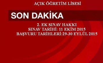 Açık Lise 2. Ek sınav Hakkı!