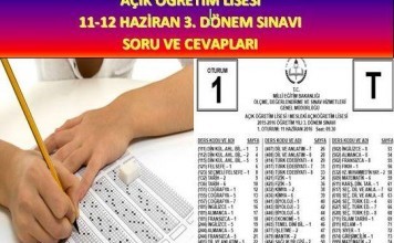 11-12 Haziran 3. Dönem Sınavı Soru ve Yanıtları Yayınlandı!