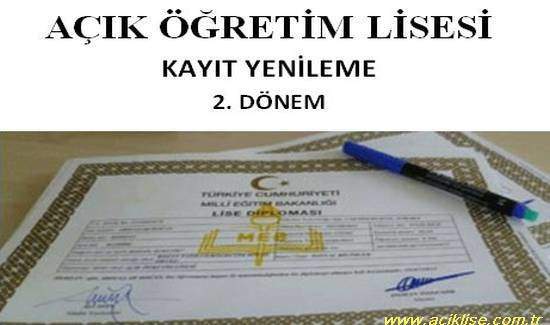 Açık Lise 3. Dönem Kayıt Yenileme – 2020 Yılı 3. Dönem