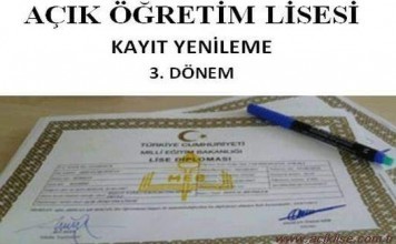 Açık Lise kayıt yenileme, AÖL kayıt Yenileme Tarihi ve Ücreti