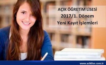 Açık Lise Yeni Kayıt 2017/1. Dönem – AÖL Yeni Kayıt aöl yeni kayıt açık lise yeni kayıt 2017