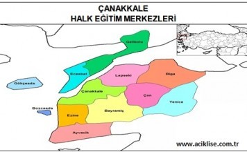 Çanakkale İlinde Bulunan Halk Eğitim Merkezleri (İrtibat Büroları) çanakkale hem çanakkale halk eğitim merkezi
