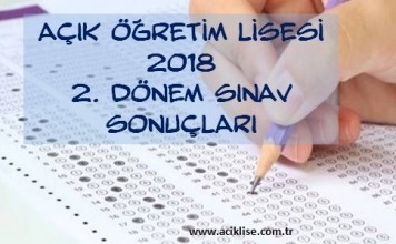açık lise 2. dönem sınav sonucu
