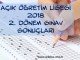 2018 2. Dönem Sınav Sonuçları Açıklandı açık lise 2. dönem sınav sonucu