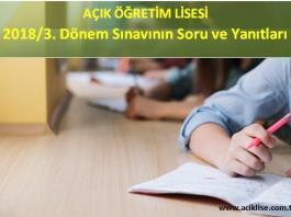 aöl 2018 yılı 3. dönem sınav soru ve cevapları