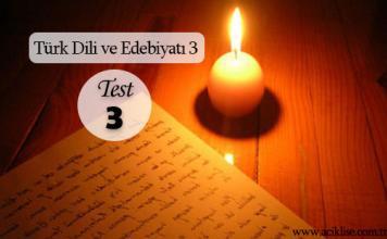 Türk Dili ve Edebiyatı 3 – Test 3