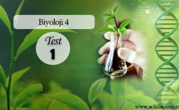 Biyoloji 4 – Test 1