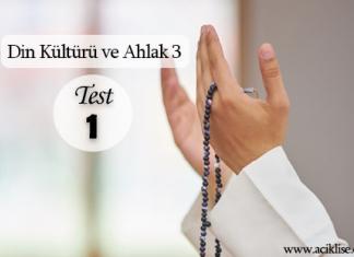 Din Kültürü ve Ahlak Bilgisi 3 – Test 1