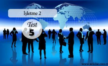 Seçmeli İşletme 2 Test 5