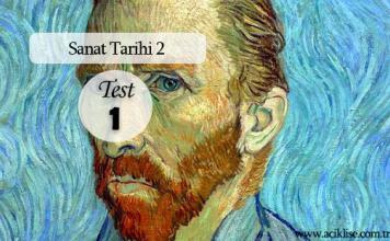 Seçmeli Sanat Tarihi 2 Test 1